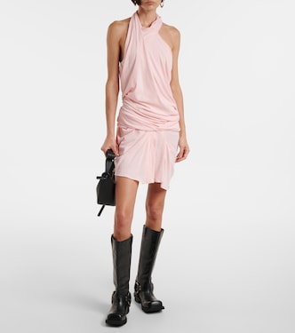 Draped cotton-blend jersey minidress | Entire Studios