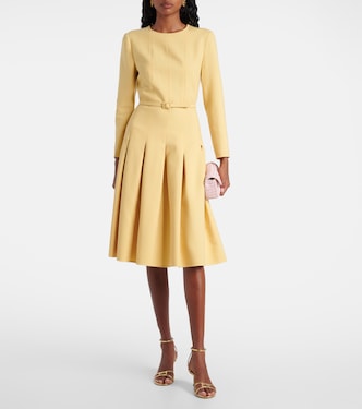 Pleated crêpe midi dress | Oscar de la Renta