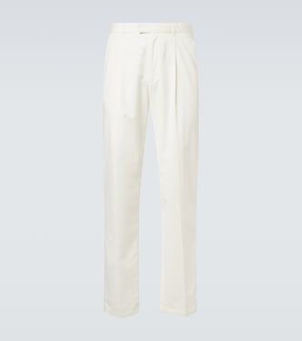 Belamy cotton and cashmere straight pants | The Row