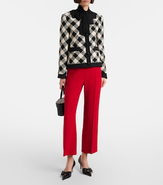 VLogo cropped virgin wool crêpe straight pants | Valentino
