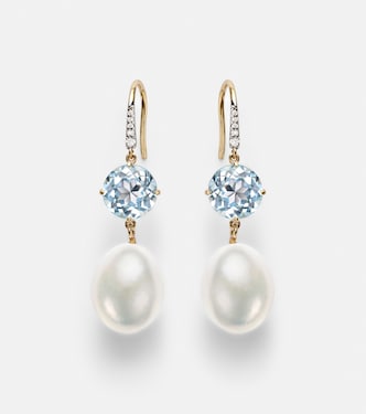 14kt gold drop earrings with gemstones | Mateo