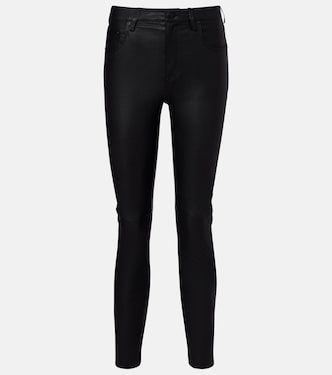 Mari leather straight pants | AG Jeans
