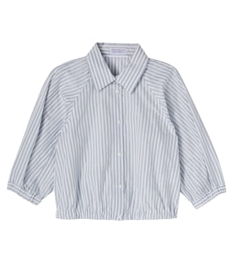 Striped cotton-blend shirt | Brunello Cucinelli Kids