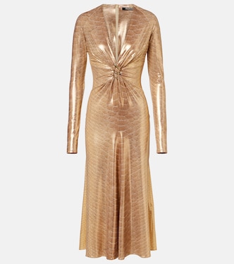 Embellished snake-print midi dress | Roberto Cavalli