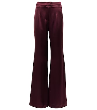 High-rise satin flared pants | Galvan
