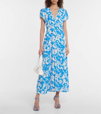 Vestido midi de crepé floral | Rixo