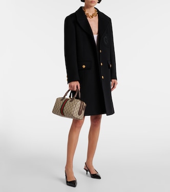 Double G embroidered wool coat | Gucci