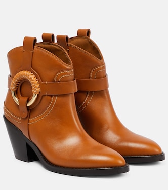 Hana leather cowboy boots | See By Chloé