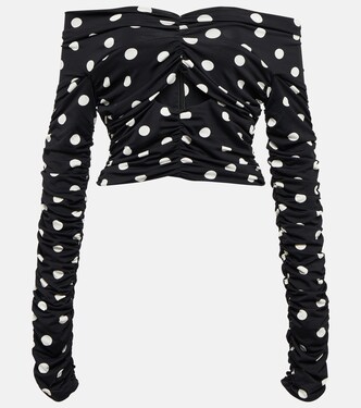 Top in cotone a pois con cut-out | Magda Butrym