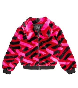 Chaqueta La Greca de pelo sintético | Versace Kids