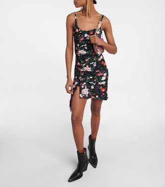 Floral ruched jersey minidress | Rabanne