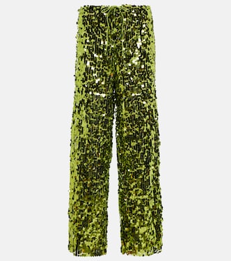 Pantaloni a gamba larga con paillettes | Oséree