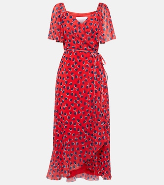 Vestido midi de georgette estampado | Carolina Herrera
