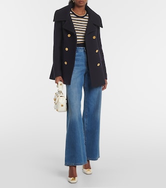 Double-breasted wool-blend peacoat | Valentino