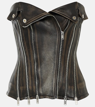 Strapless leather top | Dion Lee