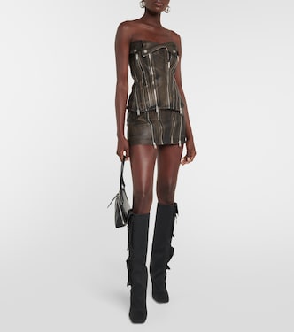 Strapless leather top | Dion Lee