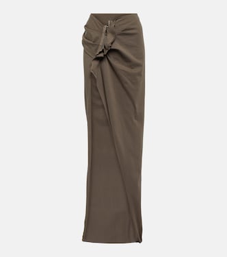 DRKSHDW gathered cotton maxi skirt | Rick Owens