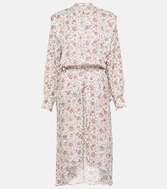 Robe midi Lokeya en soie mélangée à fleurs | Isabel Marant