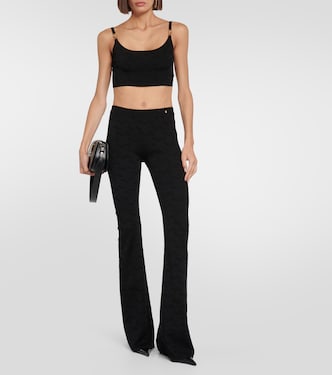 Pantalon évasé Greca à taille haute | Versace