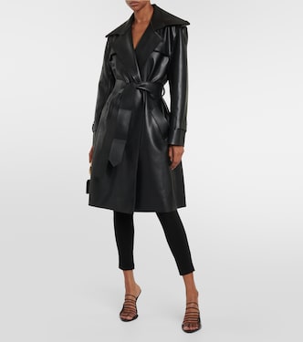 Faux leather trench coat | Norma Kamali