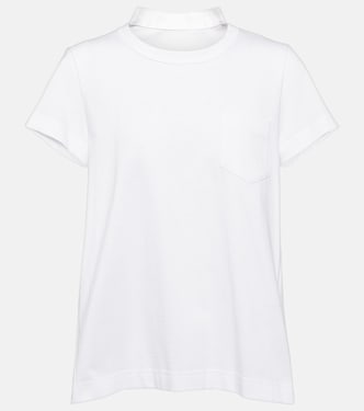 T-shirt in jersey di cotone con pieghe | Sacai