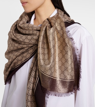 Sciarpa in jacquard di lana GG | Gucci