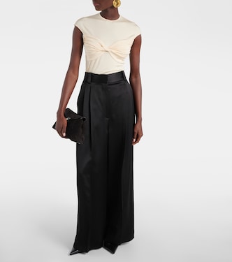Paola gathered jersey top | Tove