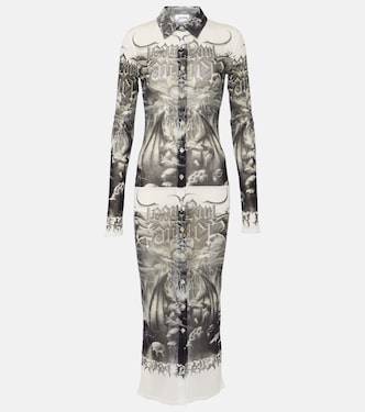 Vestido camisero de malla estampado | Jean Paul Gaultier