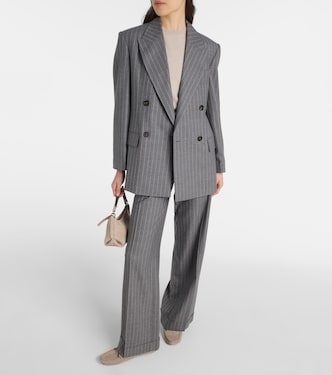 Pantaloni a gamba larga in lana vergine  | Brunello Cucinelli