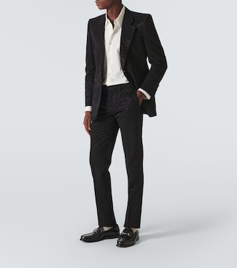 Blazer in misto cotone GG | Gucci