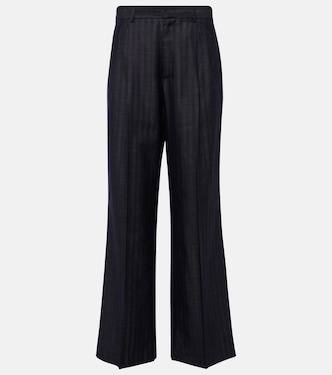 Pleated wool-blend wide-leg pants | Etro