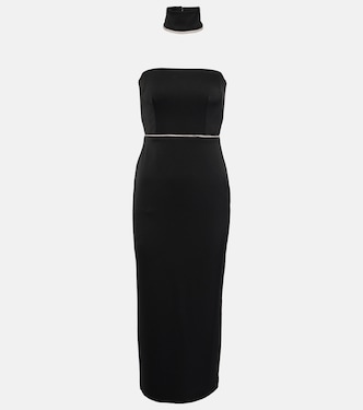 Verziertes Midikleid aus Satin | Alex Perry