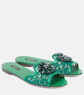 Sandali Bianca in pizzo con cristalli | Dolce&Gabbana
