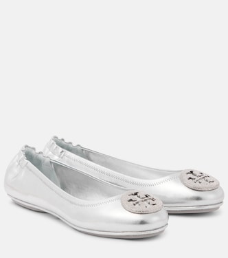 Minnie metallic leather ballet flats | Tory Burch