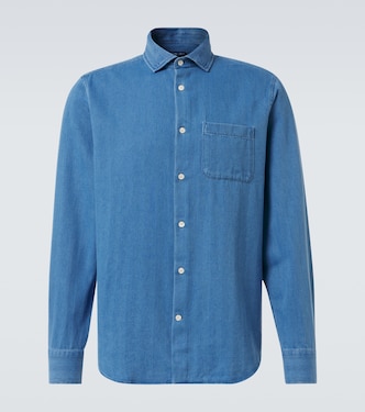 Emilio herringbone denim shirt | Frescobol Carioca
