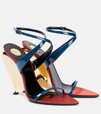 Tallulah 110 patent leather wedge sandals | Saint Laurent
