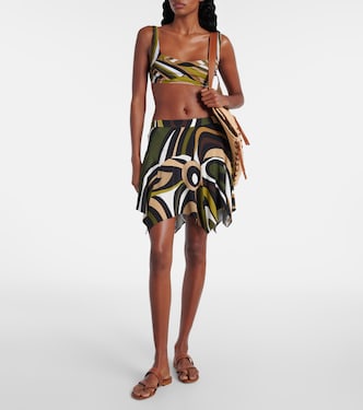 Mini-jupe Marmo asymétrique en satin | Pucci