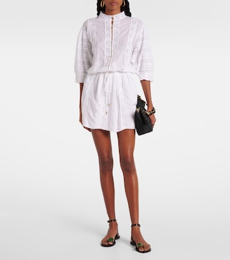 Rita lace-trimmed cotton minidress | Melissa Odabash
