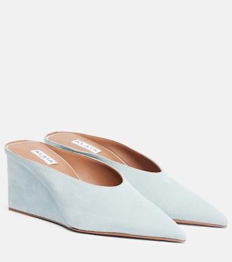 Mules Cube 75 in suede con zeppa | Alaïa