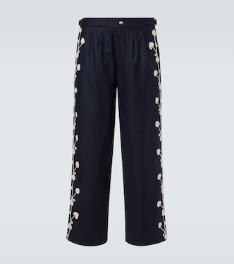 Snowdrop wool-blend wide-leg pants | Bode