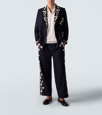 Pantalon ample Snowdrop en laine mélangée | Bode