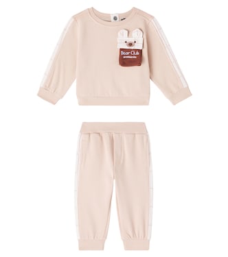 Baby bow-detail sweatshirt and sweatpants set | Monnalisa