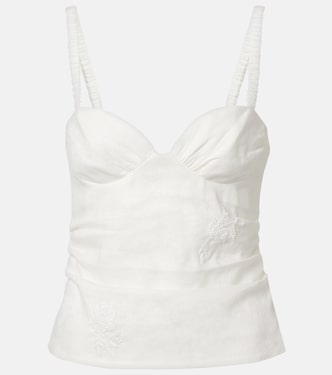 Alessandra embroidered linen top | SIR