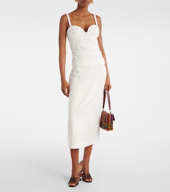 Top Alessandra brodé en lin | SIR