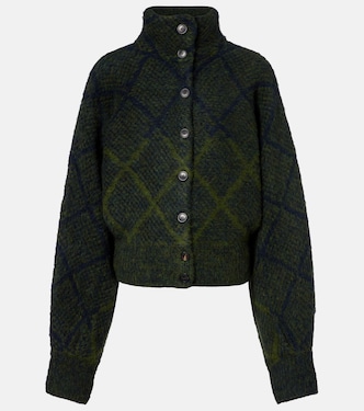 Argyle alpaca and wool-blend cardigan | Dries Van Noten