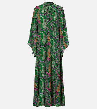 Paisley tie-neck silk maxi dress | Etro