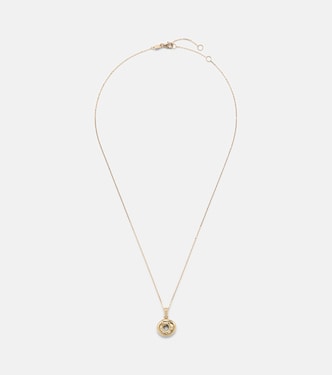 Bagel Brunch 14kt gold pendant necklace with diamonds | Stone and Strand