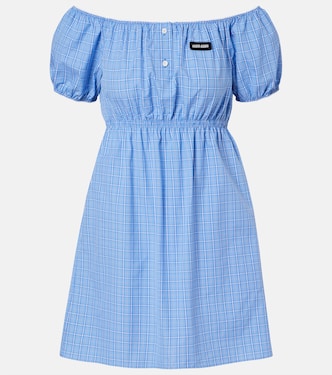 Checked cotton poplin minidress | Miu Miu