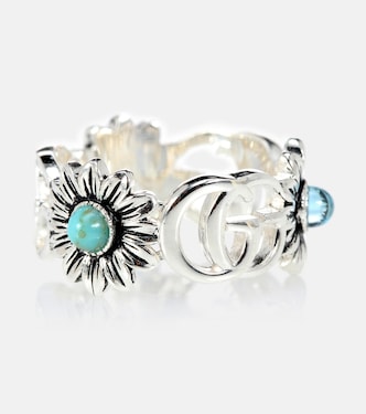 Bague en argent sterling et topaze Double G | Gucci