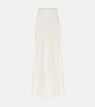 High-rise linen maxi skirt | Miu Miu